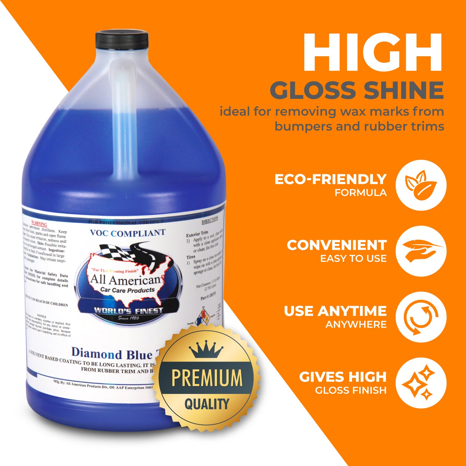 Diamond Blue Tire Dressing - Wet Look High Gloss Solvent Based Dressin All American Car Care Products Diamond Blue Tire Dressing - Wet Look High Gloss Solvent Based Dressin All American Car Care Products