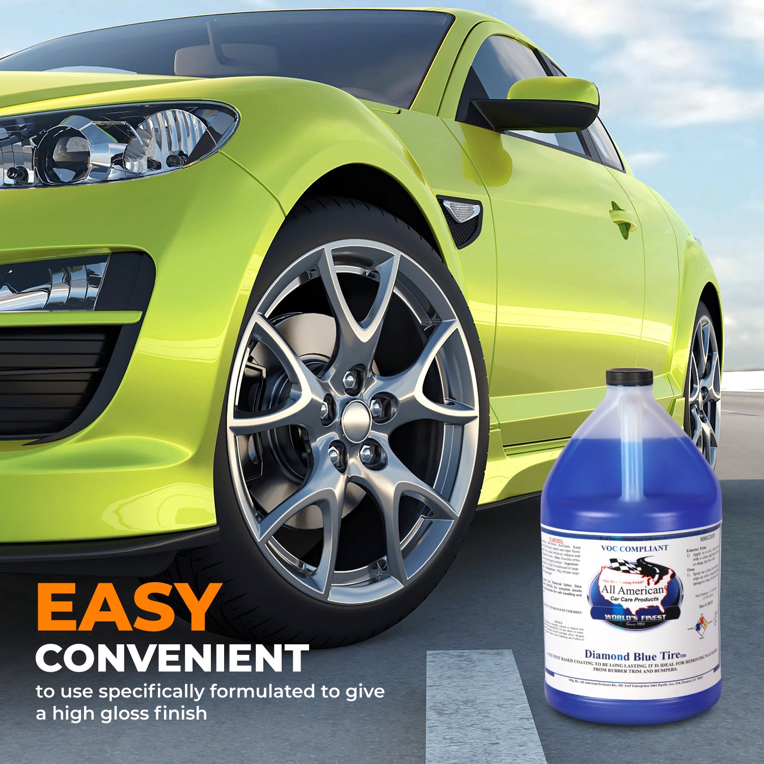 Diamond Blue Tire Dressing - Wet Look High Gloss Solvent Based Dressin –  All American Car Care Products